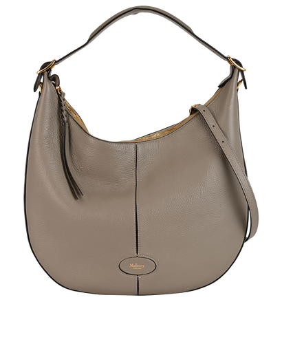 Small Selby Hobo, &pound;495, Handbags, Grey, Leather, Front view